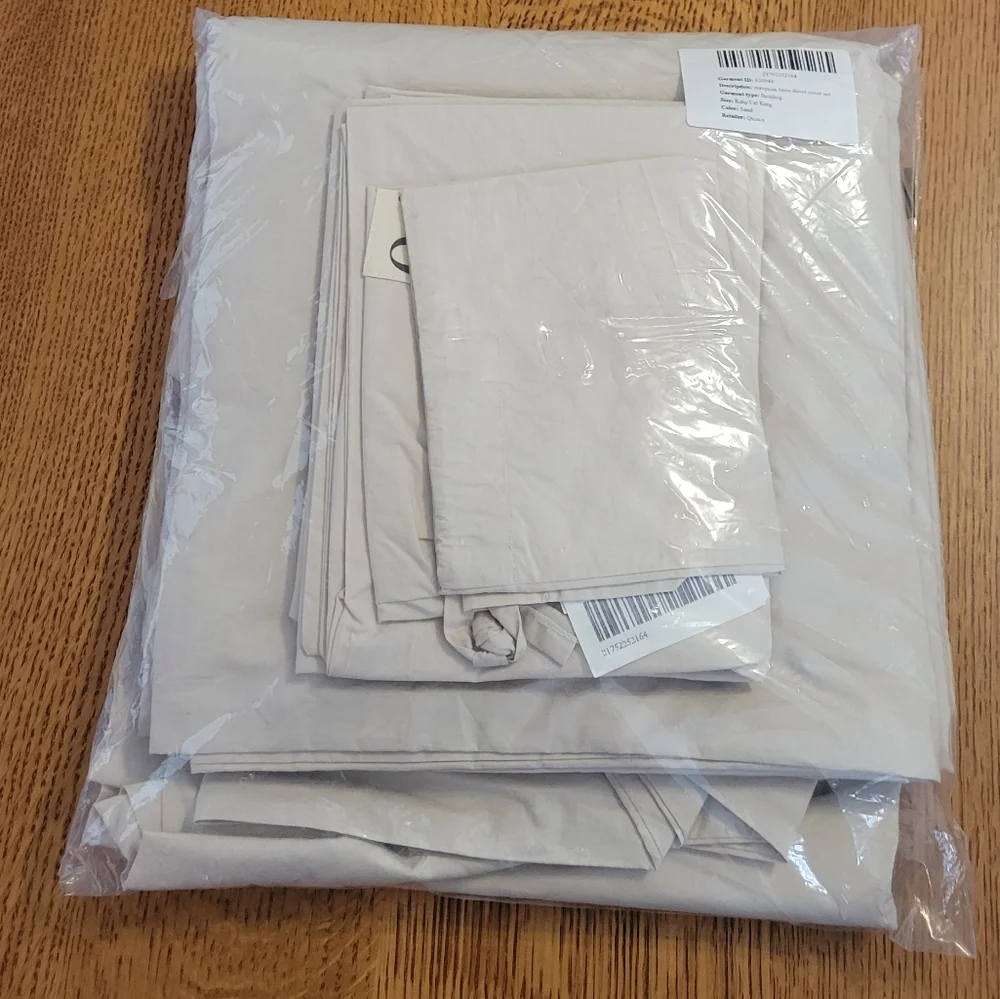 Quince European Linen Duvet Cover Set - King/Cali King - Sand
